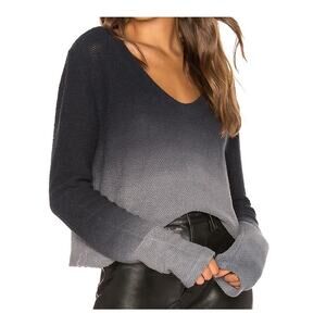 LA Made Ullia V-Neck Blue Ink Ombre Sweater Small
